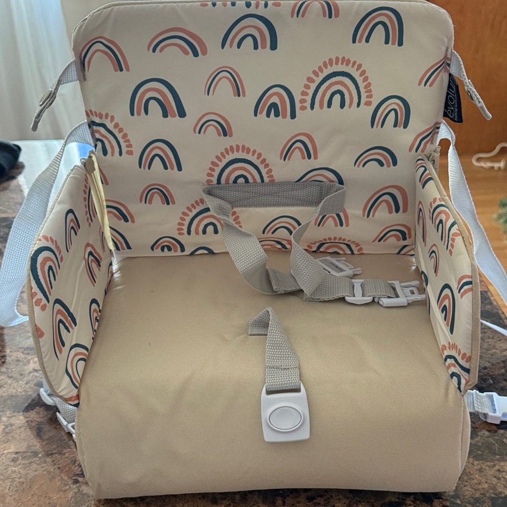 Portable Booster Seat with Rainbow Design